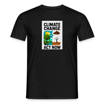 Climate change now - Men's T-Shirt - black - Front - AI Model Male 178 light (178cm)