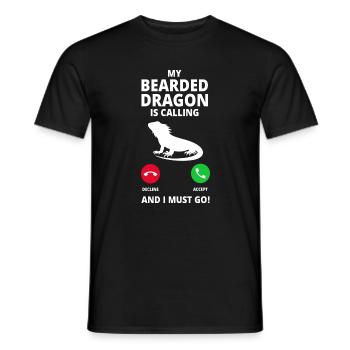 Bartagame Anruf - Männer T-Shirt - Schwarz - Vorne - AI Model Male 178 light (178cm)