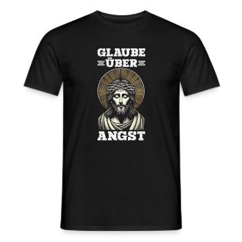 Jesus Christlich Katholiken Gläubiger Gottesdienst - Männer T-Shirt - Schwarz - Vorne - AI Model Male 178 light (178cm)