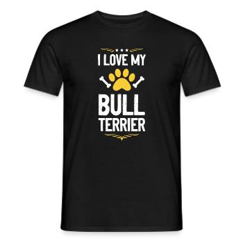 Bull Terrier Pride Patte Imprimé - T-shirt homme - noir - Devant - AI Model Male 178 light (178cm)