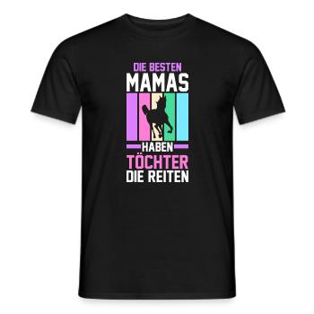 Reiten Mama Mutter Pferdeliebhaber Reiterhof Pferd - Männer T-Shirt - Schwarz - Vorne - AI Model Male 178 light (178cm)