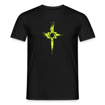 Messianische Juden Kreuz Symbol - Männer T-Shirt - Schwarz - Vorne - AI Model Male 178 light (178cm)