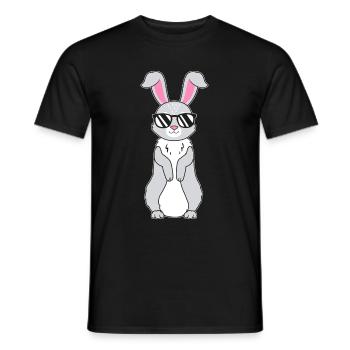 Cooler Hase mit Sonnenbrille Kanninchen Hasen - Männer T-Shirt - Schwarz - Vorne - AI Model Male 178 light (178cm)