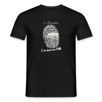 Le Defender c'est dans mon ADN, humour, cadeau - T-shirt homme - noir - Devant - AI Model Male 178 light (178cm)