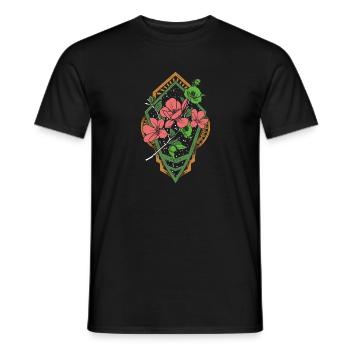 Fleur de rêve perse - T-shirt homme - noir - Devant - AI Model Male 178 light (178cm)