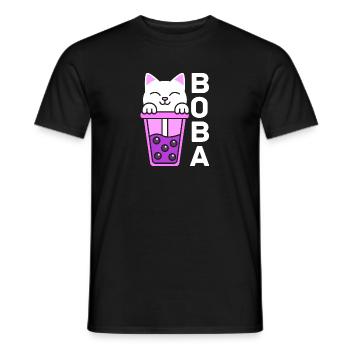 Cat In Boba Tea - Männer T-Shirt - Schwarz - Vorne - AI Model Male 178 light (178cm)