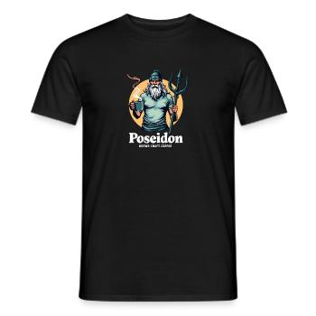 Poseidon brews Craft Coffee! - Männer T-Shirt - Schwarz - Vorne - AI Model Male 178 light (178cm)