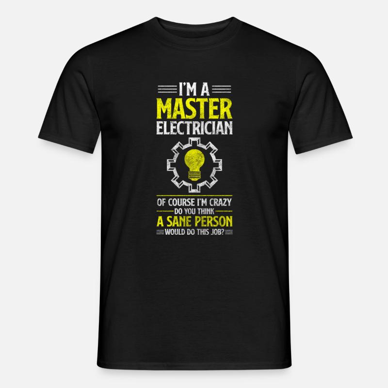 Strom Beruf Elektrisch Blitze - Männer T-Shirt - Schwarz