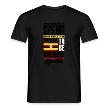 Uganda Uganda Ugandische Flagge Zitat - Männer T-Shirt - Schwarz - Vorne - AI Model Male 178 light (178cm)