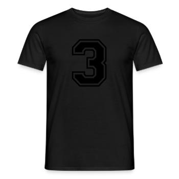 Number 3 Football | Team baseball| university basketball - Men's T-Shirt - black - Front - AI Model Male 178 light (178cm)