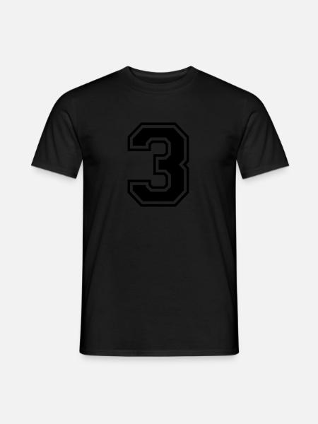 Equipo de | de Fútbol Número 3 béisbol| baloncesto universitario - Camiseta hombre - negro