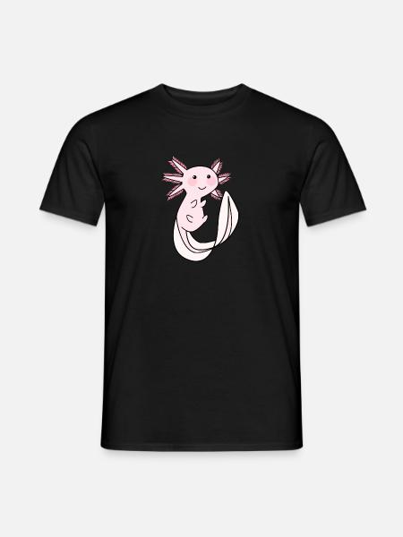 Axolotl Kawaii - Männer T-Shirt - Schwarz