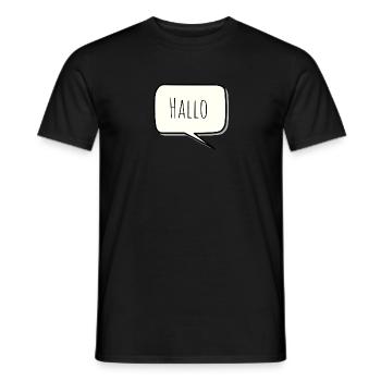 Hello - Men's T-Shirt - black - Front - AI Model Male 178 light (178cm)