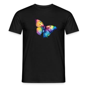 Butterfly rainbow colors. - Men's T-Shirt - black - Front - AI Model Male 178 light (178cm)