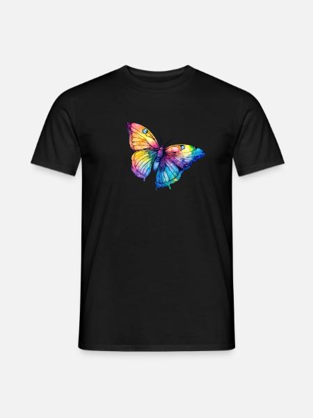 Schmetterling Regenbogen Farben. - Männer T-Shirt - Schwarz