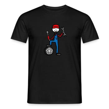 Mécanicien - T-shirt homme - noir - Devant - AI Model Male 178 light (178cm)