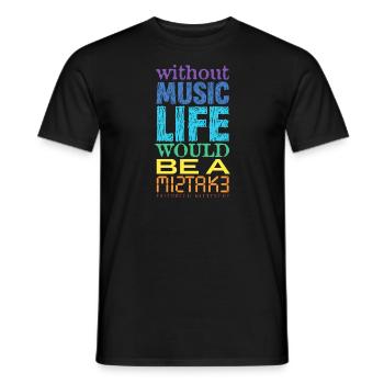 music . . . Nietzsche Sinnspruch - Männer T-Shirt - Schwarz - Vorne - AI Model Male 178 light (178cm)