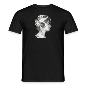 One line drawing woman - Männer T-Shirt - Schwarz - Vorne - AI Model Male 178 light (178cm)