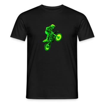 enduro vert - T-shirt homme - noir - Devant - AI Model Male 178 light (178cm)