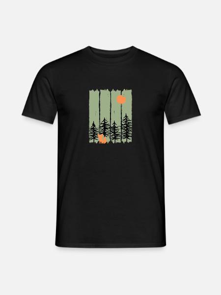 Fox Forest - Männer T-Shirt - Schwarz