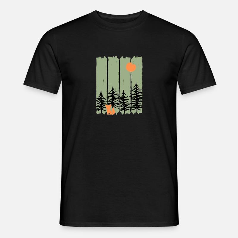 Fox Forest - Männer T-Shirt - Schwarz