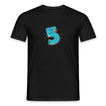 5 ans enfants garçons 5ème anniversaire rues - T-shirt homme - noir - Devant - AI Model Male 178 light (178cm)