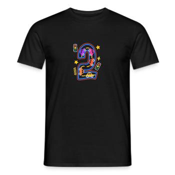 Kids Birthday Number 2 ToyCars für Kinder Jungen - Männer T-Shirt - Schwarz - Vorne - AI Model Male 178 light (178cm)