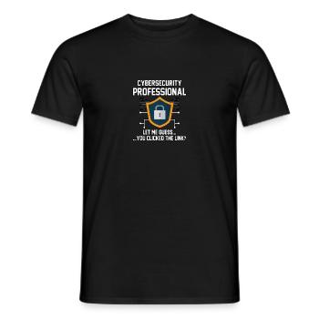 Professionnel de la cybersécurité sur lequel vous avez cliqué Lien - T-shirt homme - noir - Devant - AI Model Male 178 light (178cm)