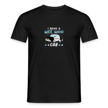 Je conduis une voiture Wee Woo pour les policiers Policiers - T-shirt homme - noir - Devant - AI Model Male 178 light (178cm)
