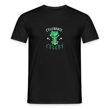 Célébrez le céleri pour les végétariens et les végétaliens - T-shirt homme - noir - Devant - AI Model Male 178 light (178cm)