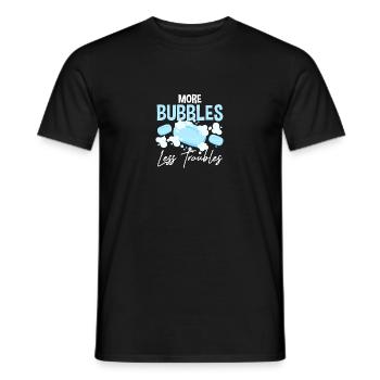 More Bubbles Less Troubles Soap Making - Men's T-Shirt - black - Front - AI Model Male 178 light (178cm)