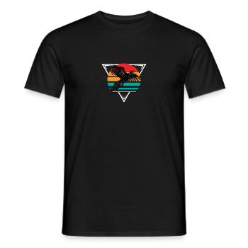 Chasse aux oiseaux du Faisan au coucher du soleil - T-shirt homme - noir - Devant - AI Model Male 178 light (178cm)