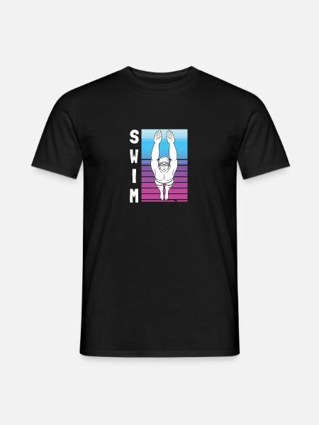 SWIM Schwimmen Retro Vintage Für Männer Frauen - Mænd T-shirt - sort