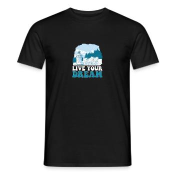 Live Your Dream Schlittenhunde - Männer T-Shirt - Schwarz - Vorne - AI Model Male 178 light (178cm)