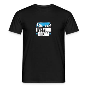 Live Your Dream Schlittenhunde - Männer T-Shirt - Schwarz - Vorne - AI Model Male 178 light (178cm)