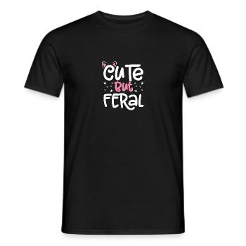 Cute But Feral Katzenohren Süss aber Wild - Männer T-Shirt - Schwarz - Vorne - AI Model Male 178 light (178cm)