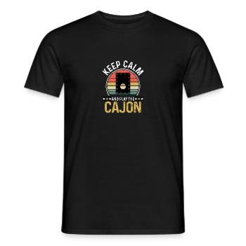 Keep Calm And Play The Cajon Kachon - Männer T-Shirt - Schwarz - Vorne - AI Model Male 178 light (178cm)