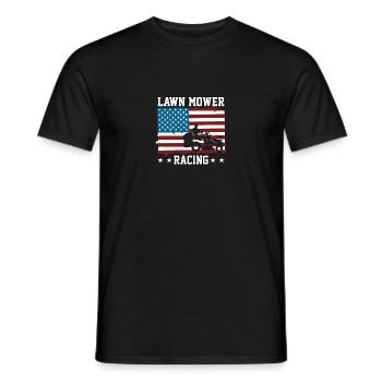 Lawn Mower Racing USA Rasenmäher Rasenmäherrennen - Men's T-Shirt - black - Front - AI Model Male 178 light (178cm)