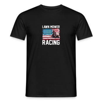Lawn Mower Racing USA Rasenmäher Rasenmäherrennen - Men's T-Shirt - black - Front - AI Model Male 178 light (178cm)