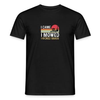 Je suis venu, j’ai tondu, j’ai donné un coup de pied dans la tondeuse à gazon - T-shirt homme - noir - Devant - AI Model Male 178 light (178cm)