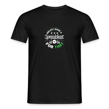 Détendez-vous, j’ai une feuille de calcul pour cela - T-shirt homme - noir - Devant - AI Model Male 178 light (178cm)
