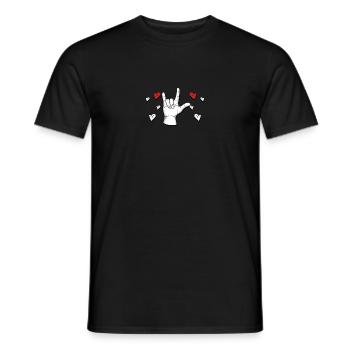 Hand Herz Amerikanische Zeichensprache ASL Liebe - Männer T-Shirt - Schwarz - Vorne - AI Model Male 178 light (178cm)