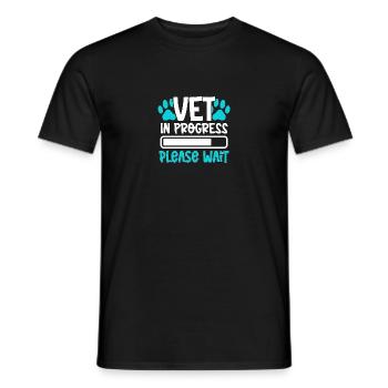 Vet In Progress Please Wait Veterinarian Veterinary - Men's T-Shirt - black - Front - AI Model Male 178 light (178cm)