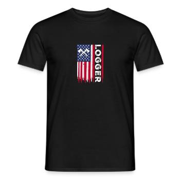 Bûcheron USA Menuisier américain - T-shirt homme - noir - Devant - AI Model Male 178 light (178cm)