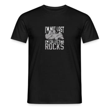 Je ne suis pas perdu, je collectionne la géologie des roches pour - T-shirt homme - noir - Devant - AI Model Male 178 light (178cm)