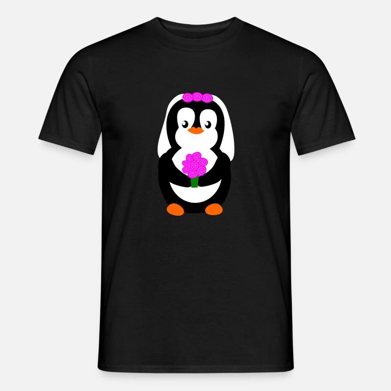 pengiun bride Pinguinbraut - Männer T-Shirt - Schwarz