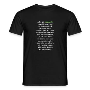 Oui, je suis un végétalien [noir] - T-shirt homme - noir - Devant - AI Model Male 178 light (178cm)