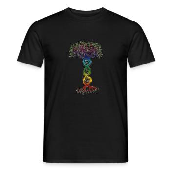 Chakra DNA Baum des Lebens. - Männer T-Shirt - Schwarz - Vorne - AI Model Male 178 light (178cm)
