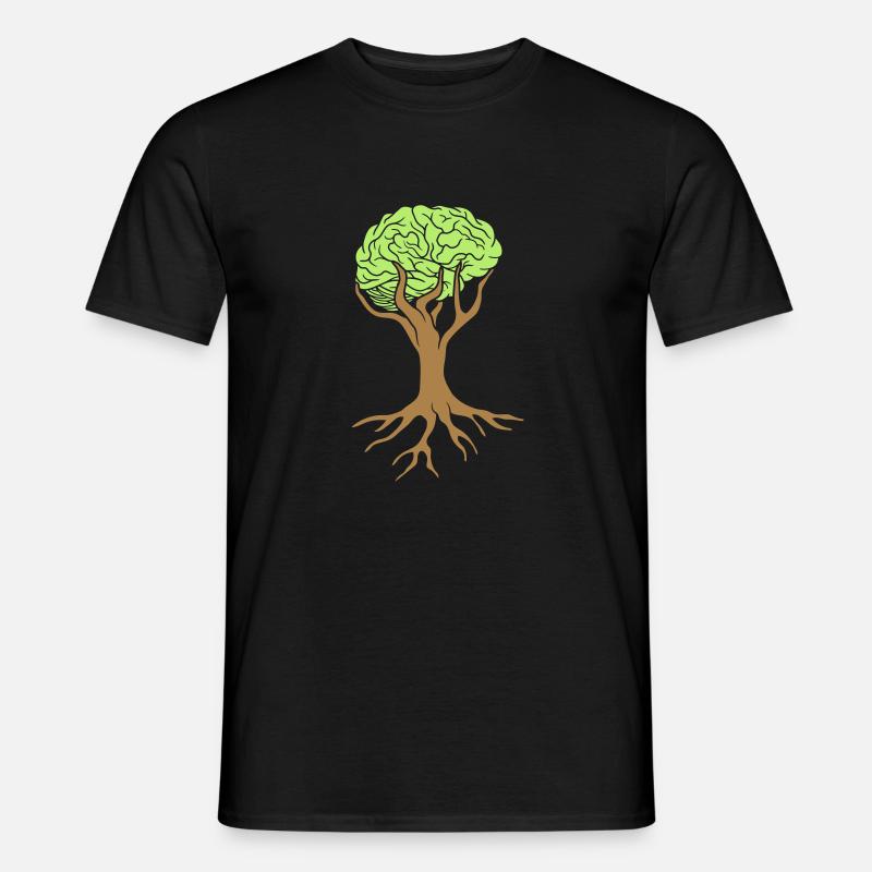Gehirn Baum Design - Männer T-Shirt - Schwarz