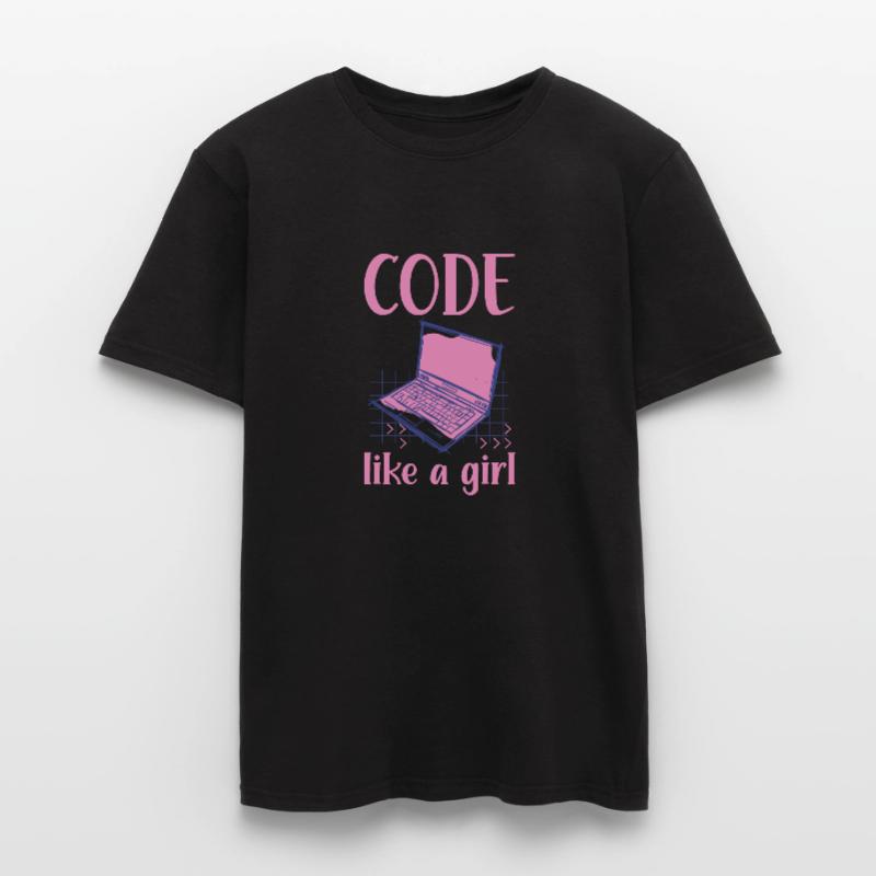 Code Like A Girl Programming Coder Computer Geek D Männer T-Shirt